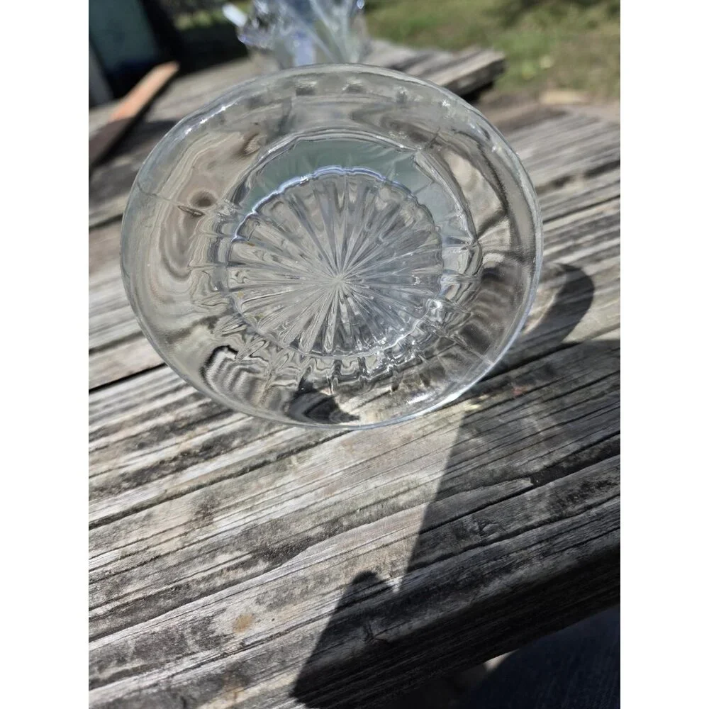 Twisted Ribbed Swung Spiral Vase‎ Clear Glass 13